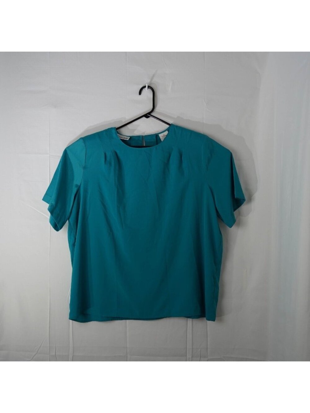 Vintage Christie & Jill Short Sleeve Blouse Womens 2X Plus Blue Preppy